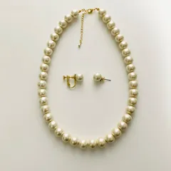 コットンパール ネックレス ピアスorイヤリング セット