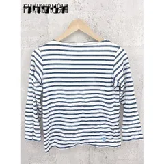 ◇ ORCIVAL オーシバル フランス製 ボーダー 長袖 Tシャツ カットソー 1 ネイビー ホワイト * 1002798873452 【中古】 【1002798873452】