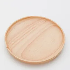 天然木製 ゴムの木 18ｃｍ 丸プレート ナチュラル