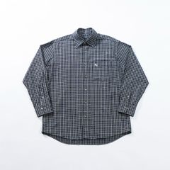 バーバリー BURBERRY London グラフチェックシャツ ブラック×シルバー レギュラーカラーシャツ トップス ロングスリーブ