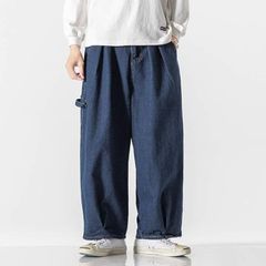 ワイドパンツ メンズ デニムパンツ ジーンズ ジーパン ガウチョ ロング丈 コットン ストレート アメカジ ブラスト ペインター おしゃれ かっこいい 大きいサイズ