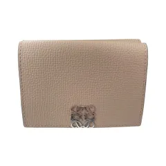 【中古】 LOEWE ロエベ  レディース財布   アナグラム トライフォールド 三つ折り財布 レディース財布 ベージュ コンパクトウォレット 25023918 UY