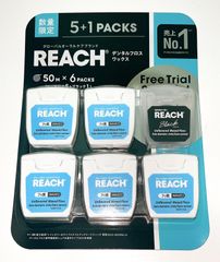 REACH リーチ デンタルフロス ワックス フッ素配合 50m × 5個 + ブラック 50m × 1個 コストコ