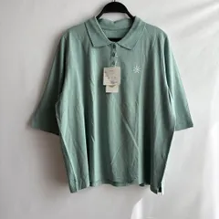 新品5L緑グリーン系半袖ポロシャツトップス吸水速乾襟付きゆったり