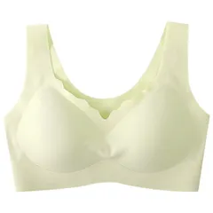 シームレスブラ ノンワイヤーブラ ナイトブラ 軽量 盛れる 快適 下厚パッド 脇高設計 フリーカット 楽ちん 幅広ショルダー シンプル 大きいサイズ 黒 as-005