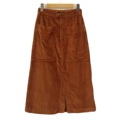 ギャップ GAP スカート コーデュロイ スリット 4 茶 ブラウン