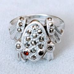 ☆NEW☆ トルコ製 マーカサイト リング シルバー925カエル