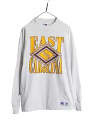 【お得なクーポン配布中!】 90s USA製 ラッセル モックネック カレッジ プリント 長袖 Tシャツ メンズ L / 90年代 オールド RUSSELL ロンT ヘビーウェイト カットソーのサムネイル