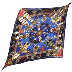 【HERMES エルメス】プリーツスカーフ Kachinas 民族 シルク