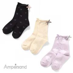 靴下 総柄シアーソックス 子供服 かわいい おしゃれ シンプル 子供 キッズ 女の子 リボン Ampersand アンパサンド
