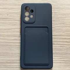 Galaxy A52 5G ソフトケース  ブルー　カード収納機能  管理139-10