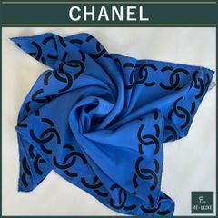 CHANEL 青色 チェーン柄 スカーフ チェーン柄スカーフ⭐️シャネル】 CHANEL シルクスカーフ