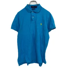 POLO RALPH LAUREN 半袖 ロゴ ポロシャツ M ライトブルー ポロラルフローレン 鹿子 ポニーロゴ 古着卸 アメリカ仕入 a708-5463