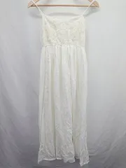 ◇ ⊂ Rouge Diamant ルージュディアマン 刺繍デザイン キャミソール ロング ワンピース サイズ36 ホワイト レディース E  【1506110001764】のサムネイル