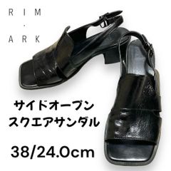 美品】RIM.ARK/リムアーク サイドオープンスクエアサンダル 24.0cm