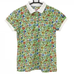 ★SALE価格★マスターバニー 半袖ポロシャツ グリーン×マルチカラー 花柄 レディース 1(M) ゴルフウェア MASTER BUNNY EDITION