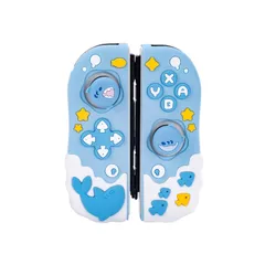 【在庫処分】GeekShare Switch/OLED joy conカバー シリコン製 switchコントローラーカバー joy con保護 ジョイコン保護ケース ソフト 耐衝撃 簡単装着 滑り止め 友達 誕生日 プレゼント-サメ君