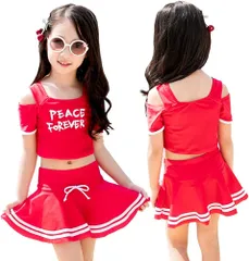 水着 女の子 セパレート 3点 上下セット 帽子付き キッズ スイミング 女児 水遊び 子供用 スイムウエア 見せパン付き 温泉