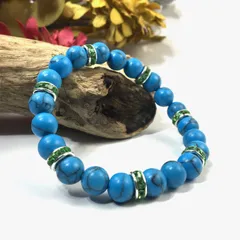 パワーストーン ブレスレット ターコイズ  （グリーン）レディース 女性  数珠ブレス 開運 プレゼント ギフト [20]