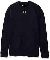 Under Armour Men's Hustle Fleece Crew (Black Medium)