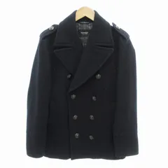 バーバリーブラックレーベル BURBERRY BLACK LABEL Pコート ピーコート ジャケット 裏地 チェック メタルボタン ウール L 紺 ネイビー /HO□ 0408のサムネイル