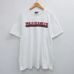 XL/古着 ラルフローレン ポロジーンズ 半袖 ブランド Tシャツ メンズ ビッグロゴ 大きいサイズ コットン クルーネック 白 ホワイト spe 25j