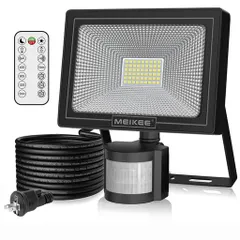 MEIKEE【2023年改良リモコン操作】センサーライト屋外人感投光器防犯照明50W5000LM常時点灯機能無段階調光PIR人感検出距離調整昼白色6500K超高輝度駐車場玄関灯倉庫屋内町内の防犯にIP66防水