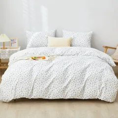 新品 SAPHREAS 布団セット ダブル・4点セット ポリエステル 洋式・和式兼用 肌触り柔らかい 通気性 ブルー 花柄 洗える 四季通用