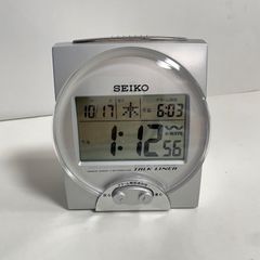 SEIKO セイコー　目覚まし時計　置き時計　音声時計　シルバー　DA261S  ISCK  070B