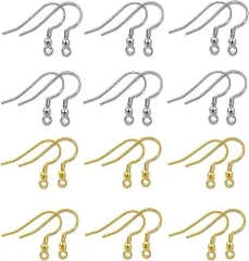 【在庫処分】YFFSFDC ピアスフック 約40個セット シルバー925 丸玉付き 釣針ピアス 金属アレルギー対応 キャッチ付き ピアス金具 ジュエリー用 パーツ DIY材料 手作り（20個925シルバー+20個14 Kゴールド）