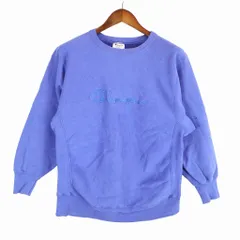 80年代 Champion チャンピオン リバースウィーブ スウェット 刺繍  アメカジ  ヴィンテージ ブルー (メンズ XL) 中古 古着 O4180