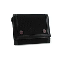 タケオキクチ 三つ折り財布 ナイロン×レザー ブラック 中古 ABランク