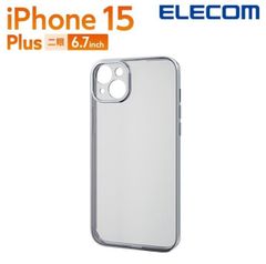 iPhone 15 Plus 用 ソフトケース 極限 メタリック iPhone15 Plus 2眼 6.7 インチ プラチナシルバー