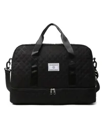 【特価セール】メンズ 出張合宿キャリーオンバッグ レディース トラベルバッグ 機内持ち込み鞄 おしゃれ 大容量旅行バッグ修学旅行 旅行カバン キルティング 軽量（ブラック，ワンサイズ） ボストンバッグ