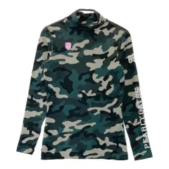 サイズ：0 PEARLY GATES パーリーゲイツ  ハイネック 長袖Tシャツ カモフラ柄 グリーン系 [240101405257] ゴルフウェア レディース ストスト