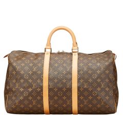 ルイ ヴィトン モノグラム キーポル50 ボストンバッグ トラベルバッグ M41426 ブラウン PVC レザー レディース LOUIS VUITTON【1-0220157】