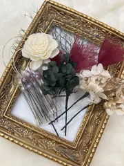 ドライフラワー　髪飾り　卒業式　成人式　振袖　着物　袴　前撮り　和装