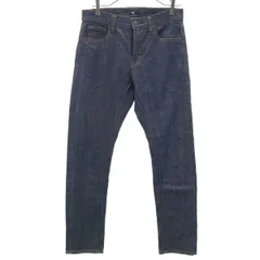 UNIQLO +J ユニクロ プラスジェイ セルビッジ ストレートデニムパンツ w25 ネイビー ジーンズ レディース 古着