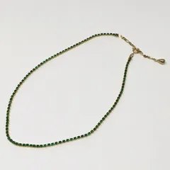 ネックレス　レディース　石　グリーン　ゴールド系 中古美品　管理番号KKVUNKO77