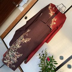 お振袖からリメイク　ノースリーブロングドレスと振袖風なお袖のボレロ