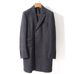 美品 グッチ GUCCI トムフォード期 ホースビット ウール チェスター コート 48 ヘリンボーン ツイード グレー メンズ 正規品 5-ZD009