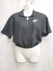 ◇ ⊂ NIKE ナイキ ショート丈 半袖 ポロシャツ サイズS ブラック レディース P  【1409090022197】