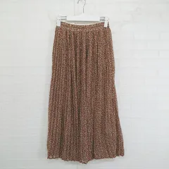 ◇ 179/WG 花柄 ウエストゴム ロング プリーツ スカート サイズ38 ブラウン系 ピンク系 マルチ レディース P  【1302130001278】のサムネイル
