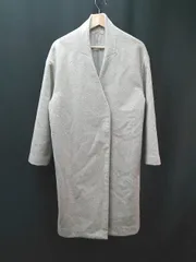 ◇ JOURNAL STANDARD relume 無地 ダブル ノーカラー シンプル 長袖 コート サイズ38 グレー レディース E 【1309250032687】