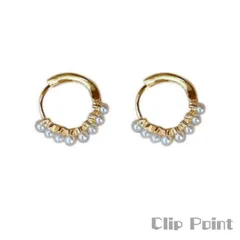 【プレゼントラッピングセット付】パールループピアス