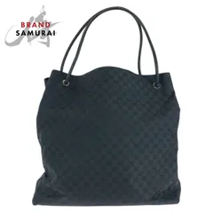 美品 GUCCI グッチ ブラック 黒 シルバー金具 GGキャンバス/レザー  