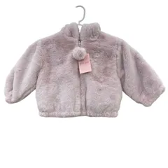 186004 新品未使用 mezzo piano メゾピアノ  リバーシブルどうぶつ　フェイクファーブルゾン 90cm ピンク ポリエステル キッズ