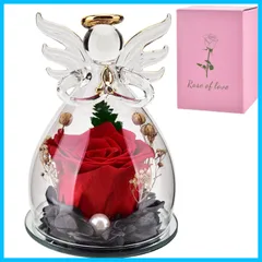 【最短発送】ギフト ぶりざーどフラワ ガラスエンジェルドーム 結婚祝い ブリザードフラワー 記念日 プレゼント 誕生日 バラ 白い日のプレゼント人気 入学 プリザーブドフラワー 卒業いの贈り物 母の日 お見舞い(レッド)