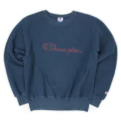 チャンピオン Champion 00s 2000年代 インサイドアウト スウェットシャツ スクリプトロゴ 刺繍 旧タグ 珍品 USA アメリカ ヴィンテージ 古着 メンズ スウェット トレーナー ネイビー 紺 M【中古】