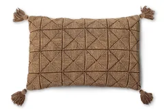幾何学模様の素敵なコーナータッセル付きクッション　Auna　45×30cm/15x82066188